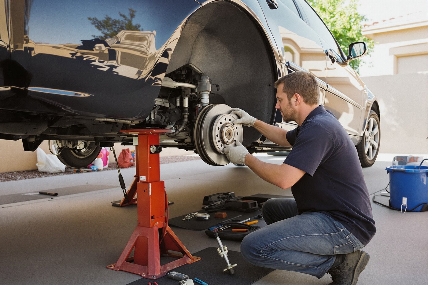 Brakes on jack stands
